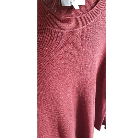 LOFT Knit Sweater Burnt Orange/Red Multi-Color Sprinkles Women's Size L - Picture 5 of 9